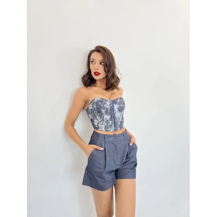 MAVİ BUSİYERLİ ŞORTLU TAKIM