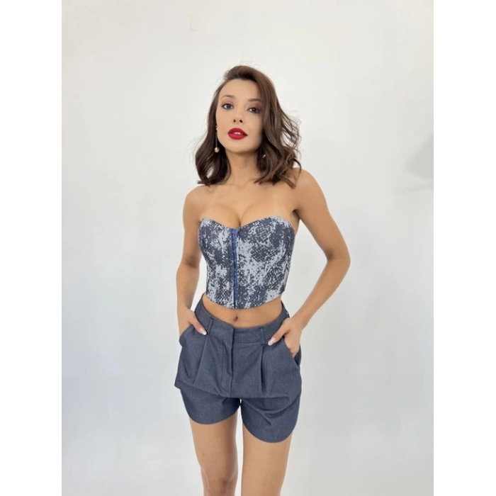 MAVİ BUSİYERLİ ŞORTLU TAKIM