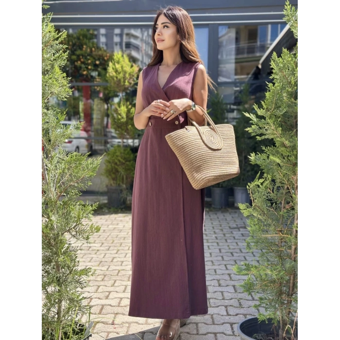 MÜRDÜM KETEN ELBİSE