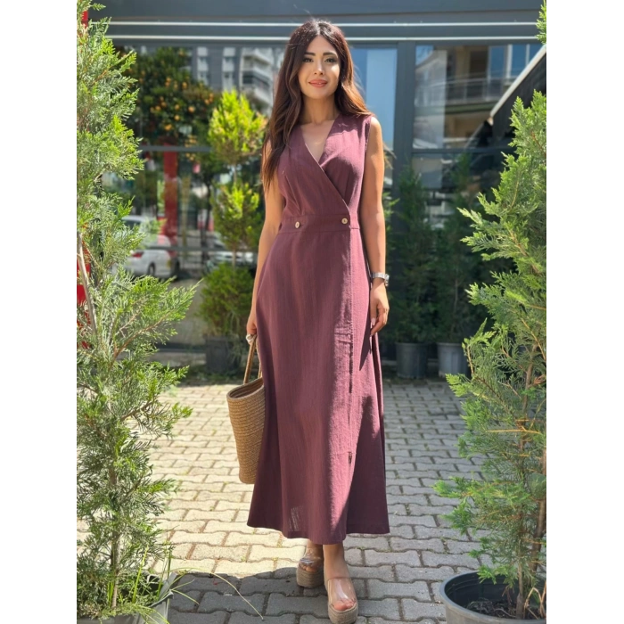 MÜRDÜM KETEN ELBİSE