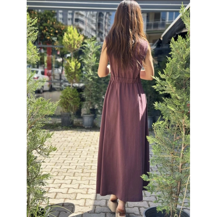 MÜRDÜM KETEN ELBİSE