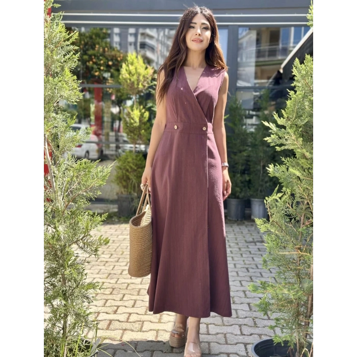 MÜRDÜM KETEN ELBİSE