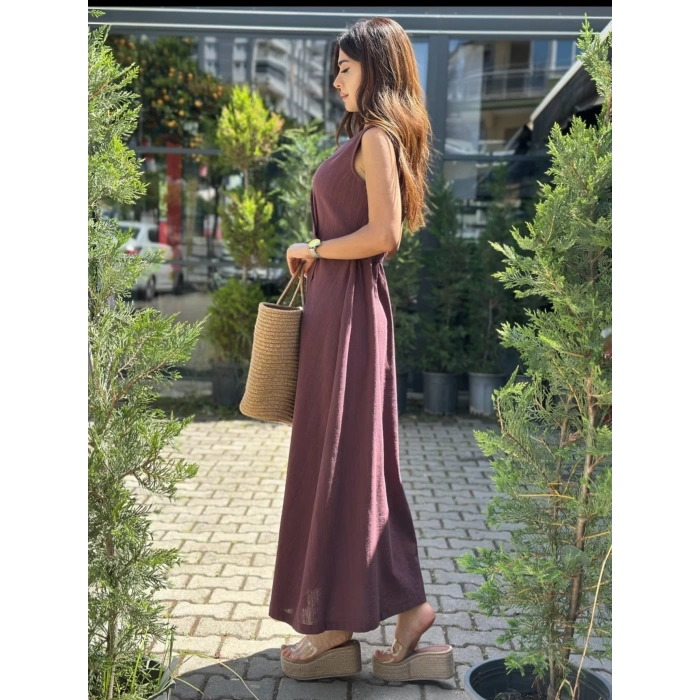 MÜRDÜM KETEN ELBİSE