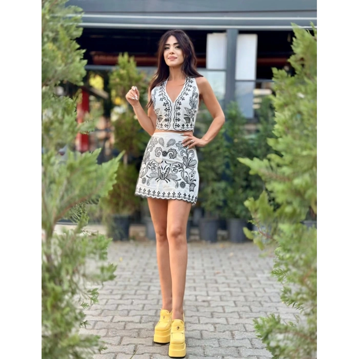 NAKIŞLI YELEK ETEK TAKIM