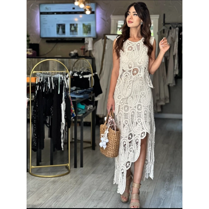 ÖRGÜ DETAYLI ETEK BLUZ TAKIM