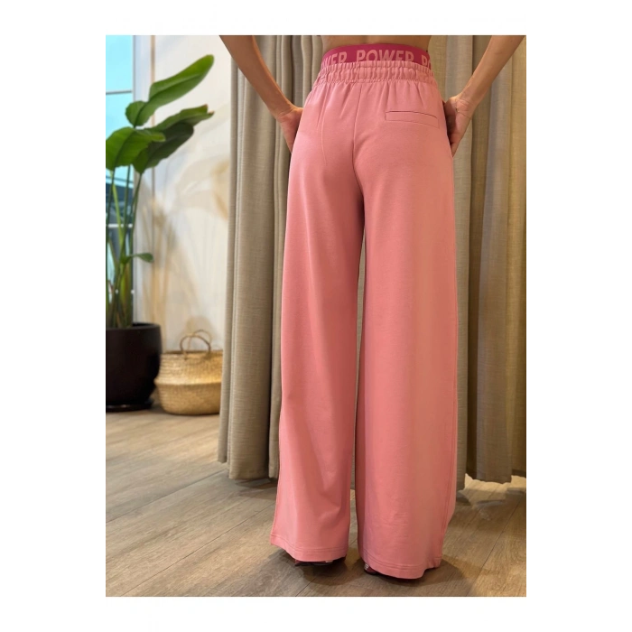 PEMBE BEL LASTİK DETAY PANTOLON