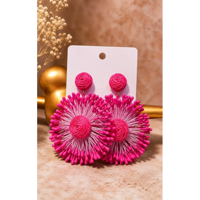 PEMBE ÇİÇEK KÜPE
