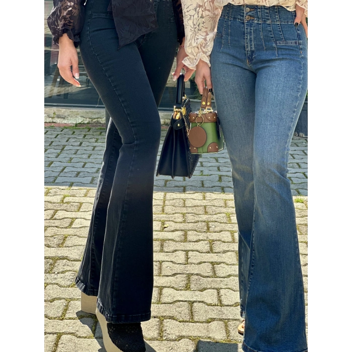 PENSLİ İSPANYOL KOT PANTOLON