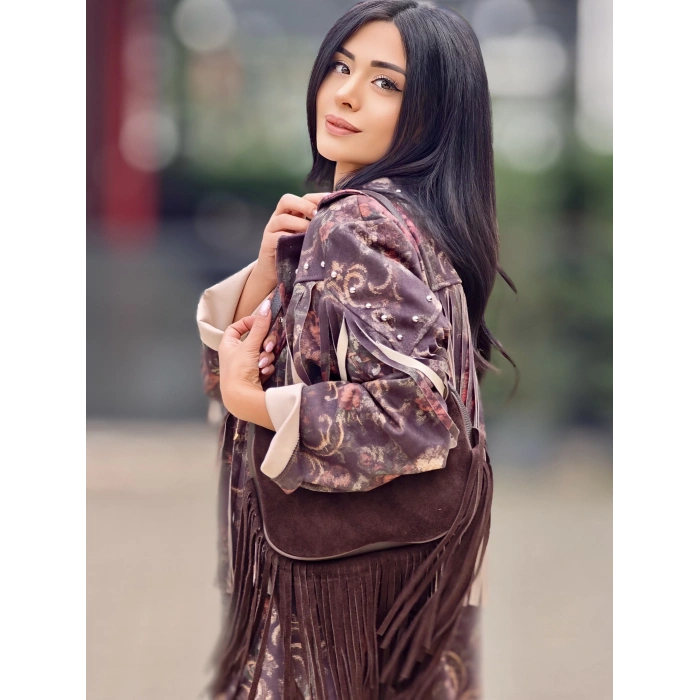 PÜSKÜLLÜ KANAVİÇE DESEN CEKET