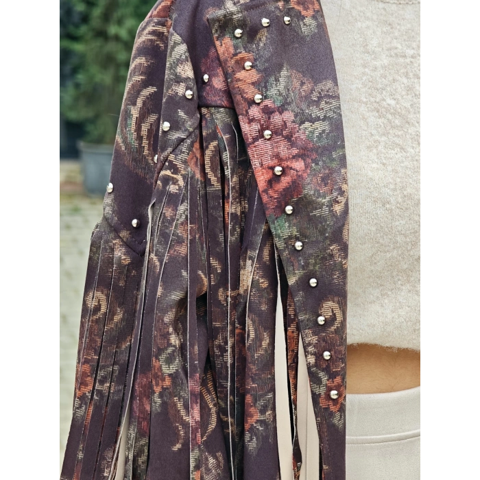 PÜSKÜLLÜ KANAVİÇE DESEN CEKET