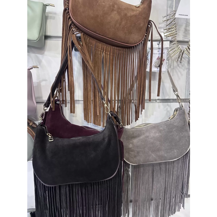 PÜSKÜLLÜ SÜET ÇANTA