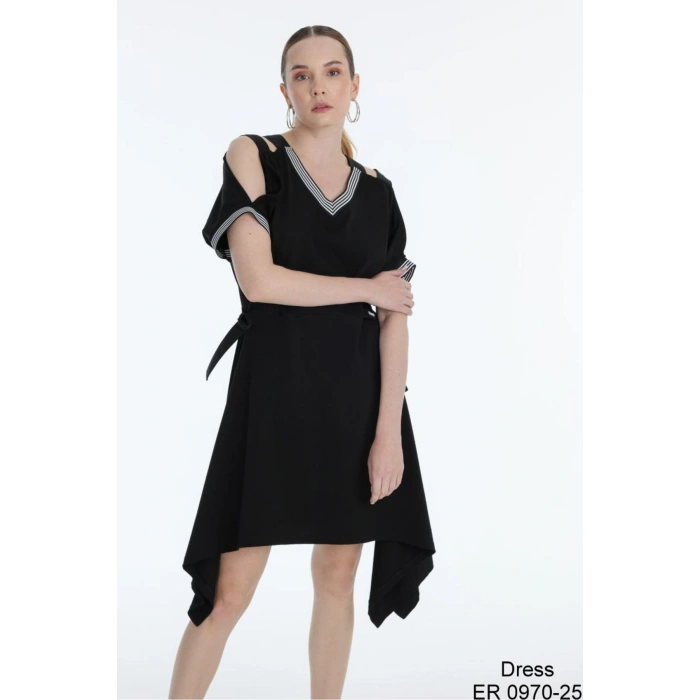 RE BELİ AYARLANABİLİR SİYAH ELBİSE