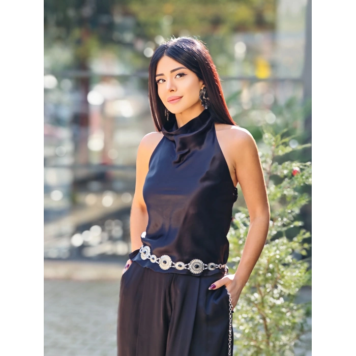 SATEN PAÇA PENSLİ ŞALVAR PANTOLON