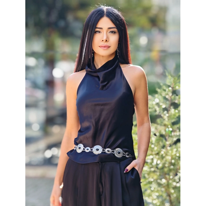 SATEN PAÇA PENSLİ ŞALVAR PANTOLON