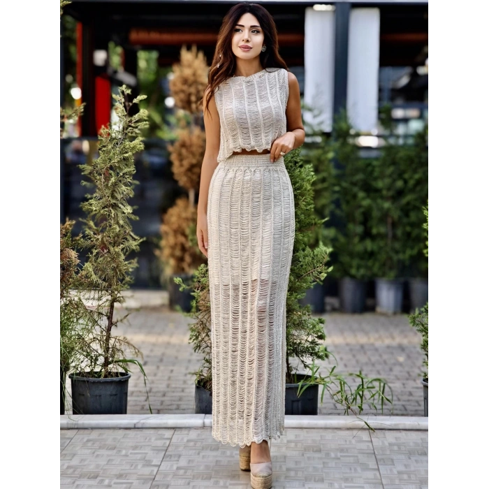 SİMLİ TRİKO TAKIM EKRU