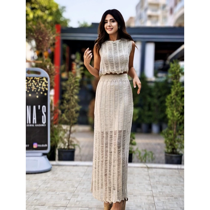 SİMLİ TRİKO TAKIM EKRU