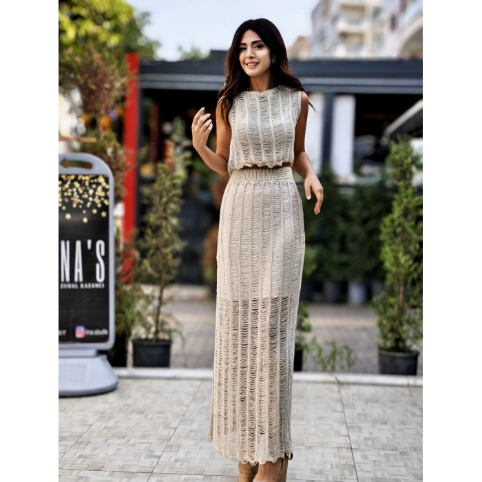 SİMLİ TRİKO TAKIM EKRU