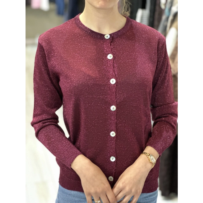 SİMLİ UZUN KOLLU BORDO HIRKA