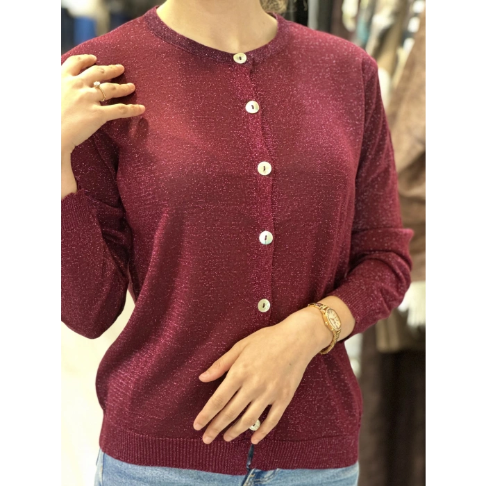 SİMLİ UZUN KOLLU BORDO HIRKA