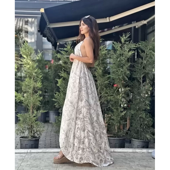 SIRT DEKOLTELİ MÜSLİN ELBİSE