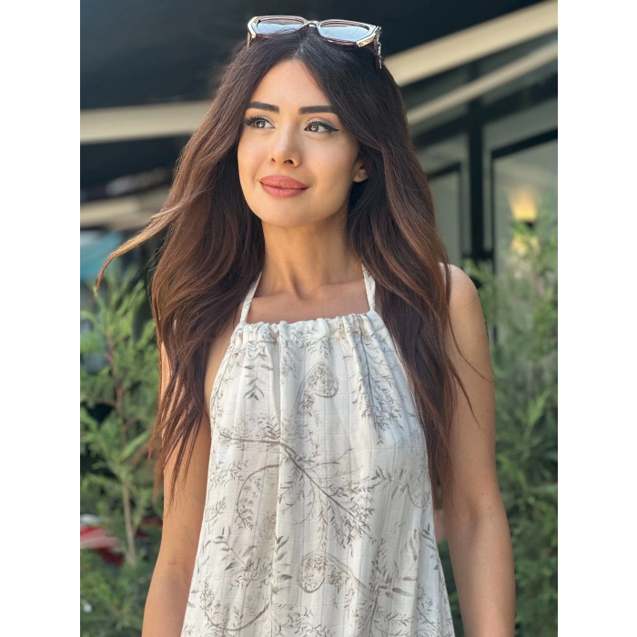 SIRT DEKOLTELİ MÜSLİN ELBİSE