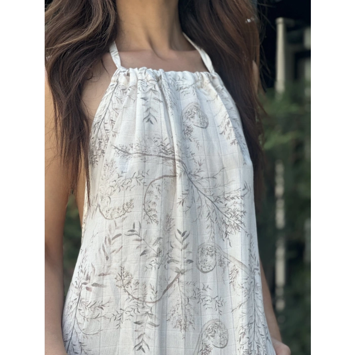 SIRT DEKOLTELİ MÜSLİN ELBİSE