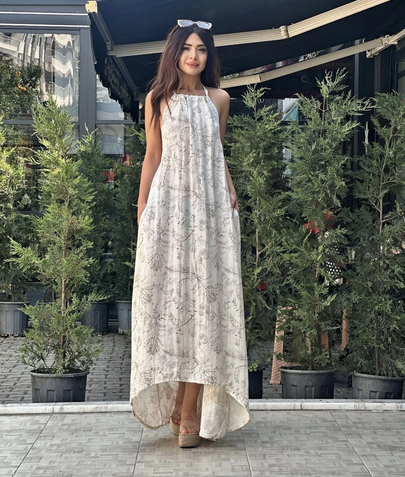 SIRT DEKOLTELİ MÜSLİN ELBİSE