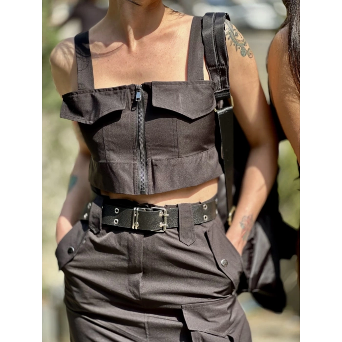 SİYAH BÜSTİYER CROP