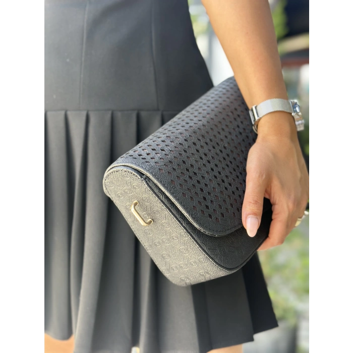 SİYAH LAZER KESİM ÇANTA