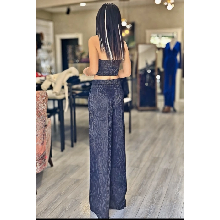 SİYAH SATEN KADİFE DOKULU PANTOLON