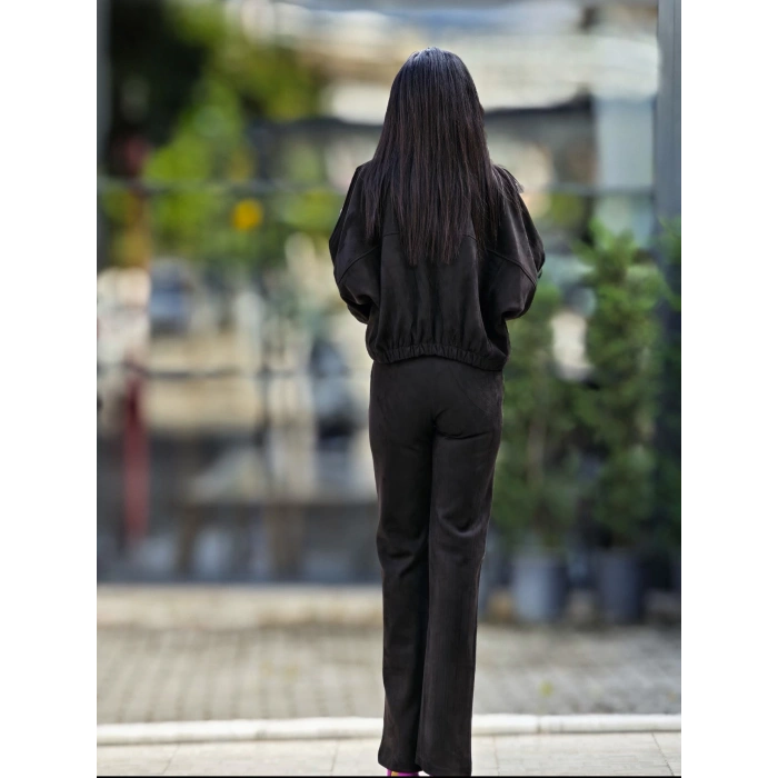 SİYAH SÜET ÇAKIMLI PANTOLON