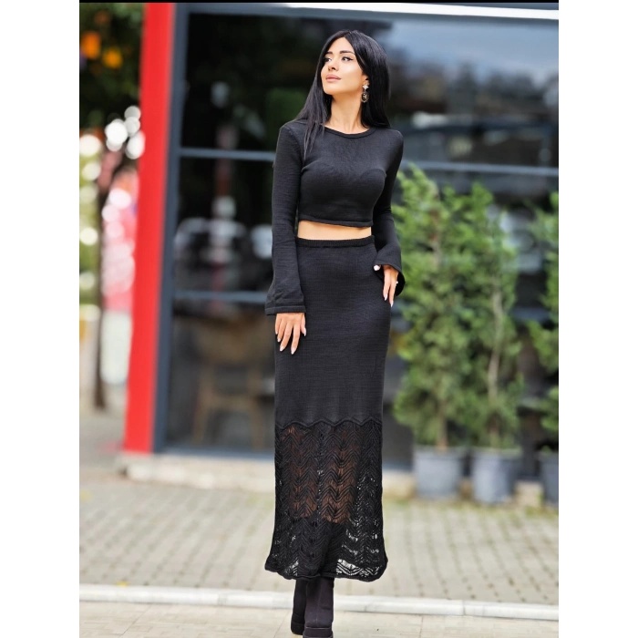 SİYAH UZUN ETEKLİ İKİLİ TAKIM