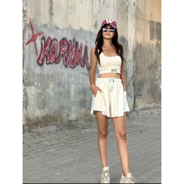 ŞORT CROP SPOR İKİLİ TAKIM