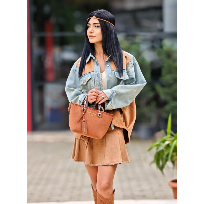 SÜET PÜSKÜL DETAYLI JEAN CEKET