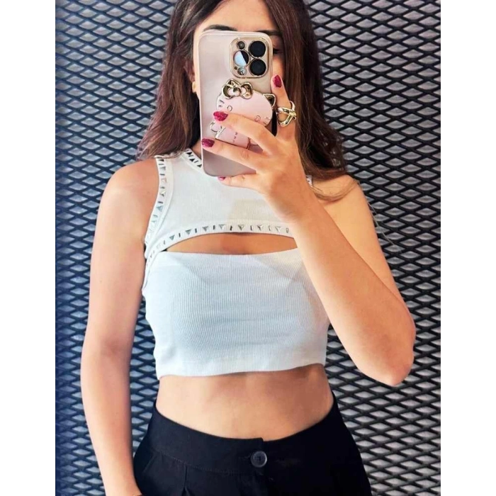 TAŞLI CROP TOP