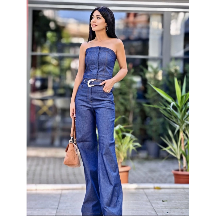 TAŞLI KEMERLİ JEAN PANTOLON