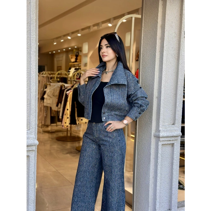 TAŞLI TASARIM JEAN CEKET ITS