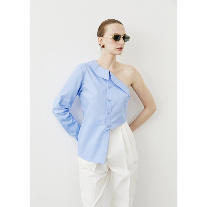 TEK OMUZ MAVİ GÖMLEK