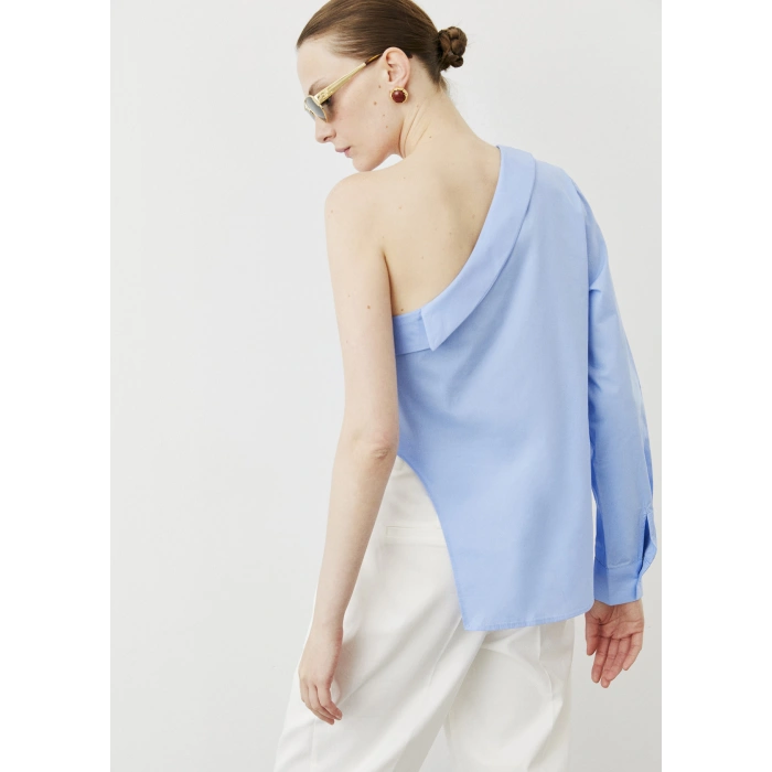 TEK OMUZ MAVİ GÖMLEK