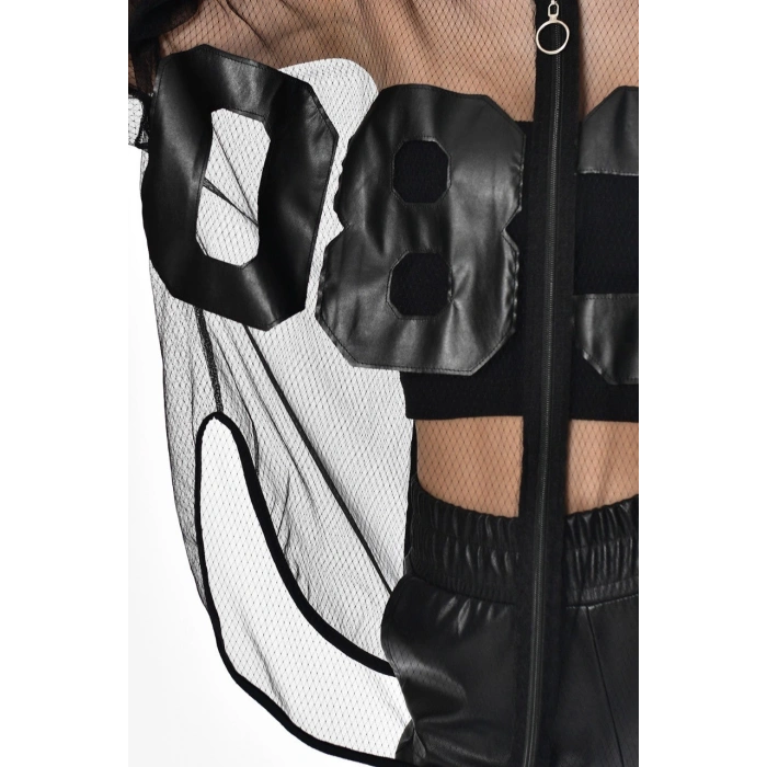 TÜL DERİ DETAY TASARIM CEKET