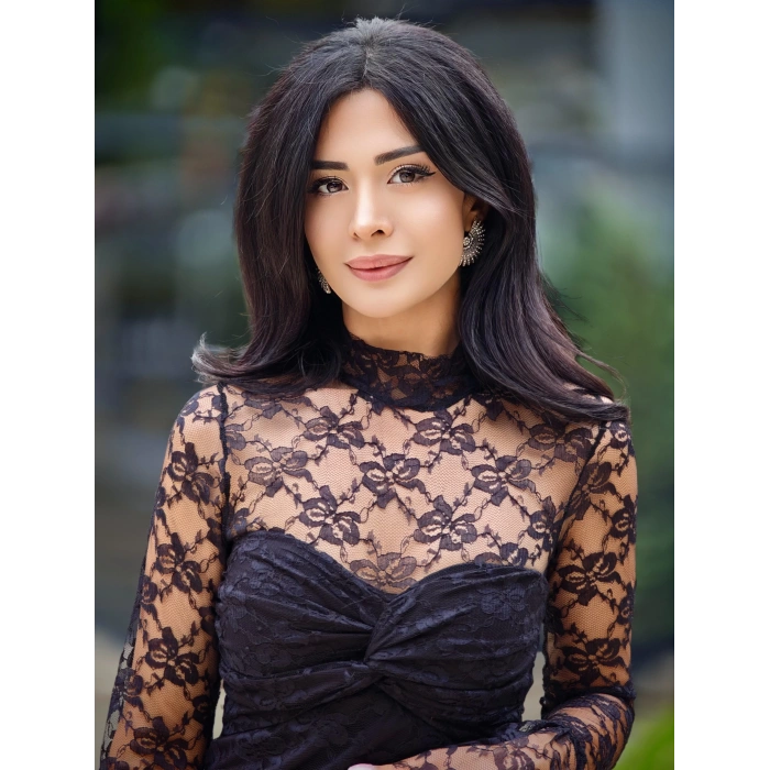 TÜL DETAY SİYAH ELBİSE