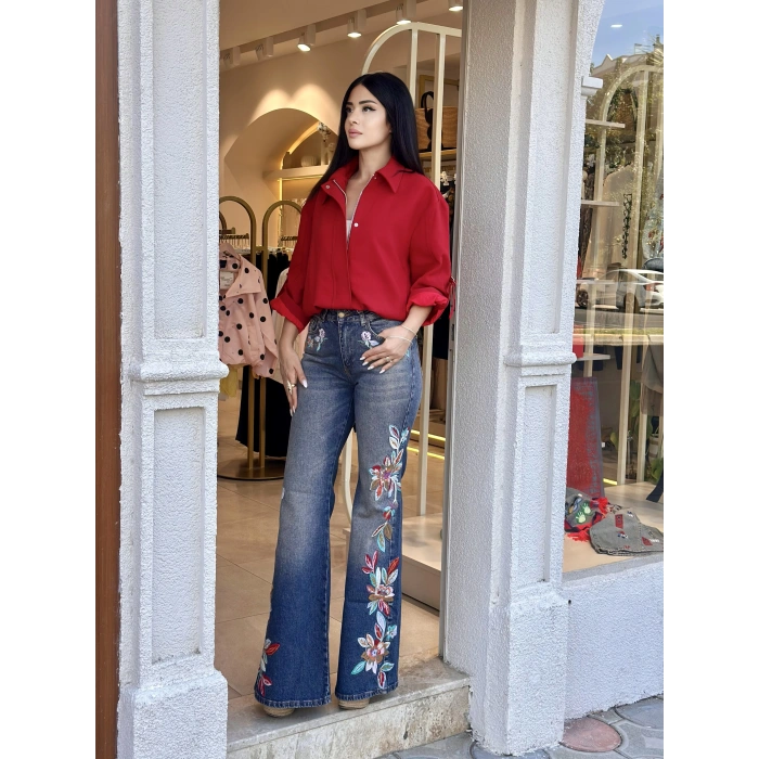 YANI NAKIŞLI JEAN PANTOLON İTS