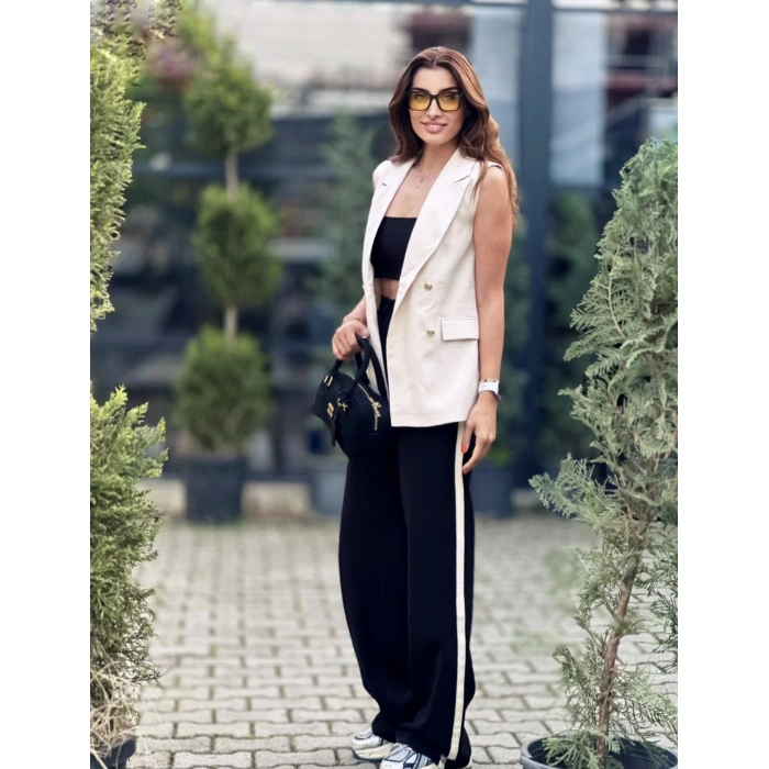 YANI ŞERİTLİ PANTOLON