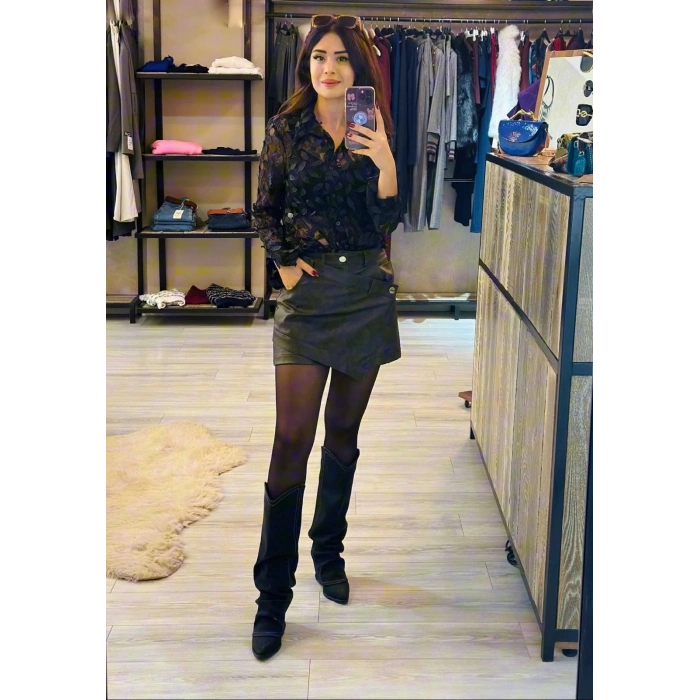 YAPRAK KABARTMALI GÖMLEK