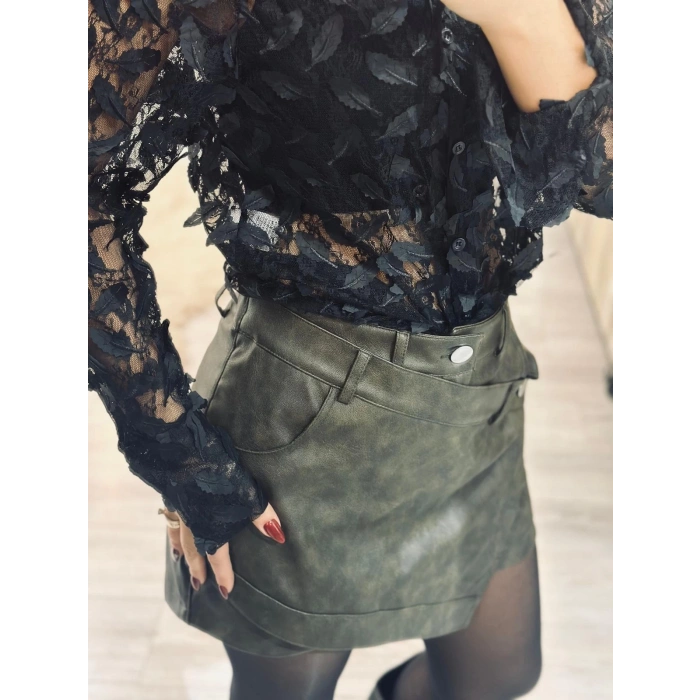 YAPRAK KABARTMALI GÖMLEK