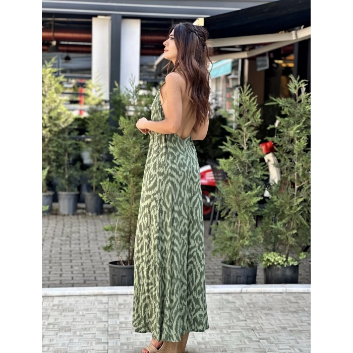 YEŞİL ZİKZAK ELBİSE