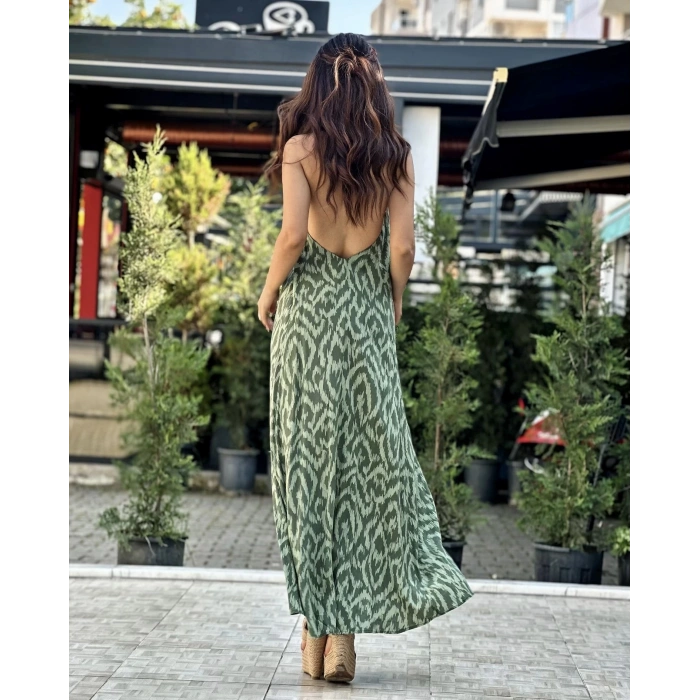 YEŞİL ZİKZAK ELBİSE