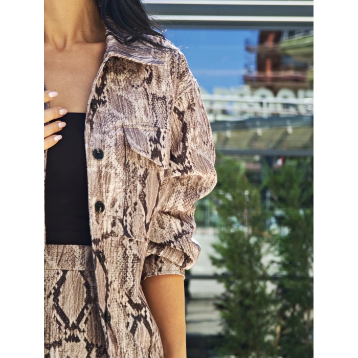 YILAN DESENLİ GÖMLEK CEKET