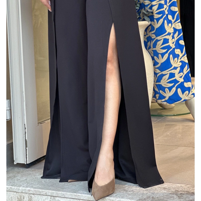 YIRTMAÇLI SİYAH MOSS PANTOLON