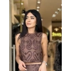 KAHVE FİSTO ETEK BÜSTİYER TAKIM İTHAL KUMAŞ